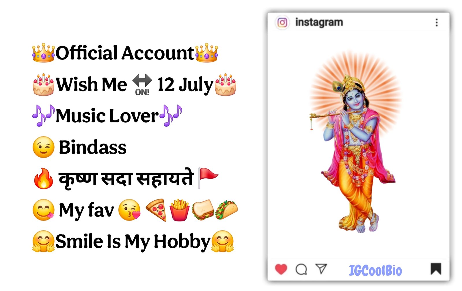 Radhe Radhe Instagram Bio