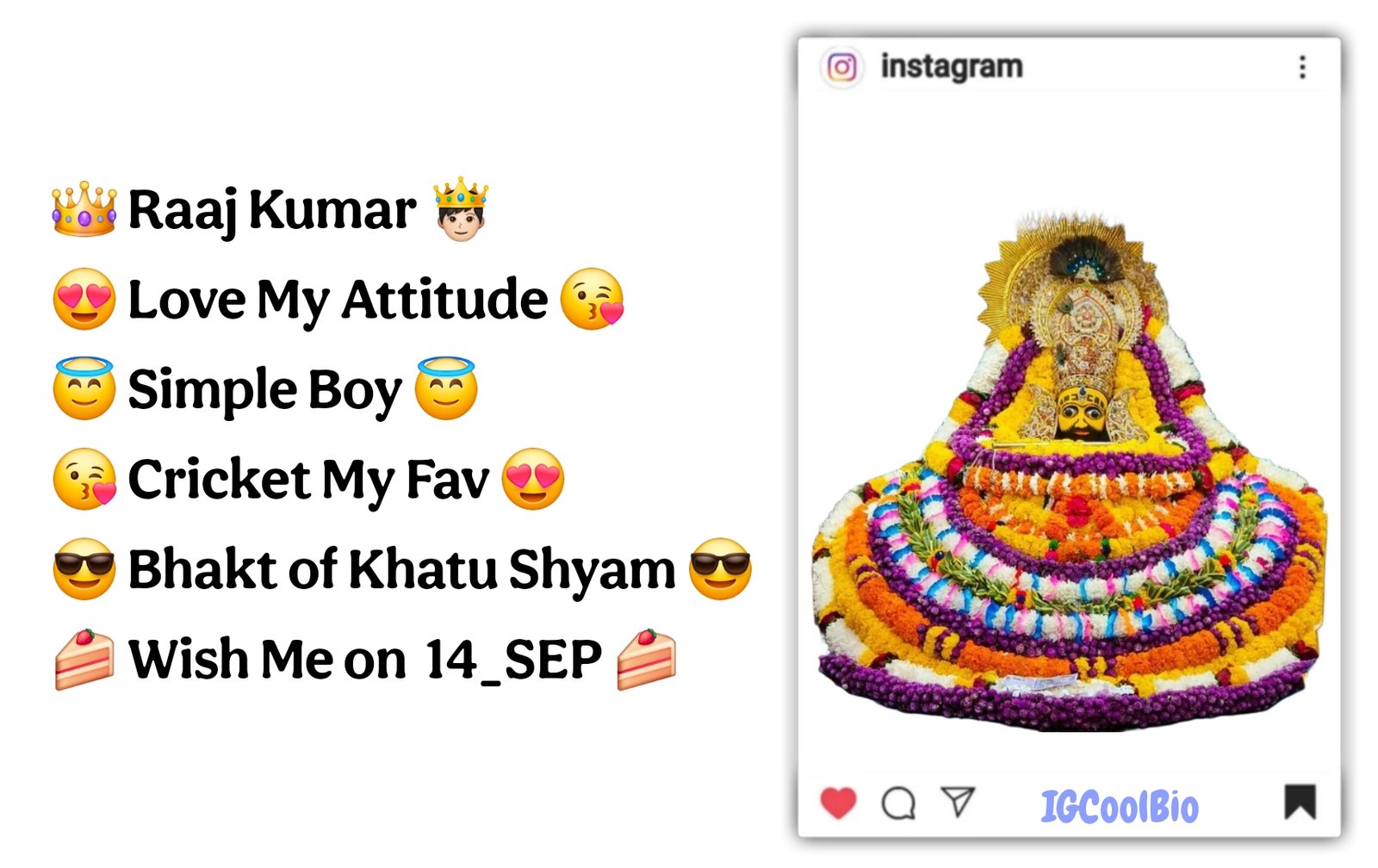 Khatu Shyam Bio For Instagram