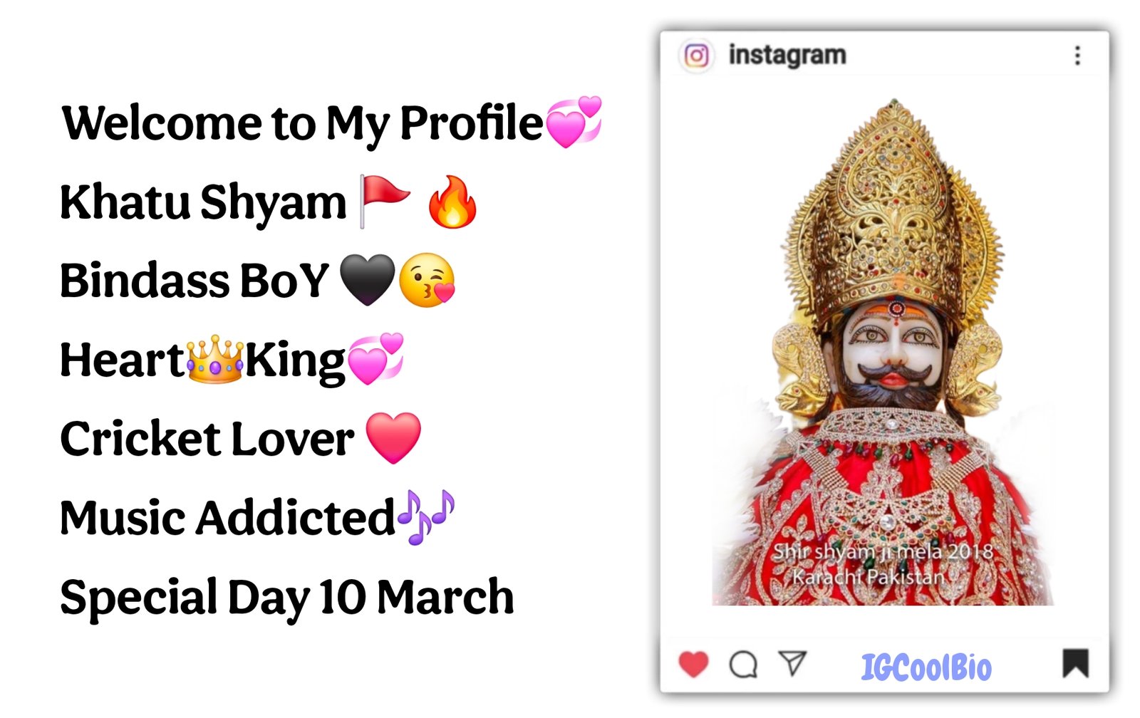 Khatu Shyam Bio For Instagram