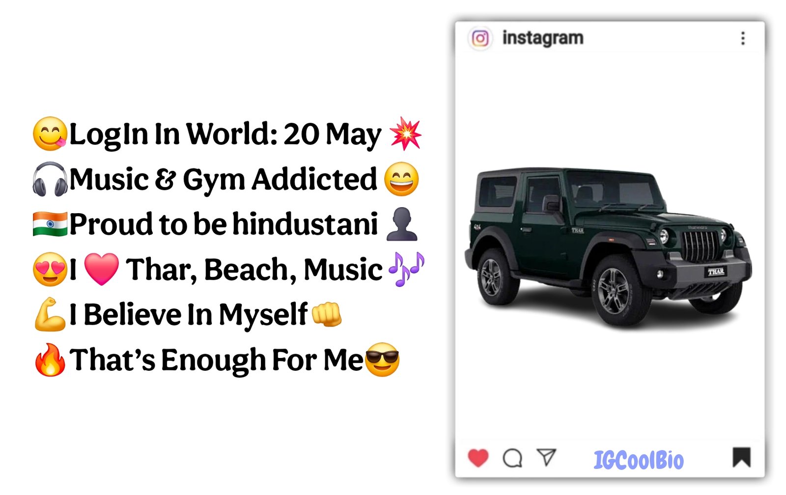 Thar Lover Bio For Instagram