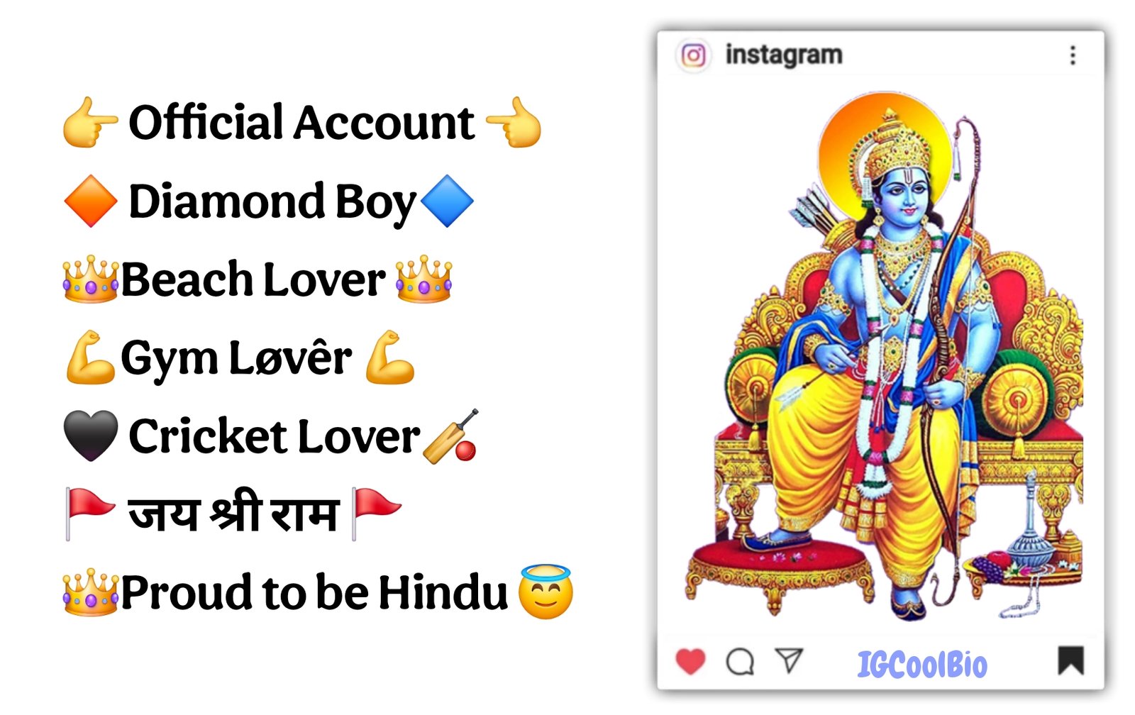 Instagram Bio Hindu Jai Shree Ram