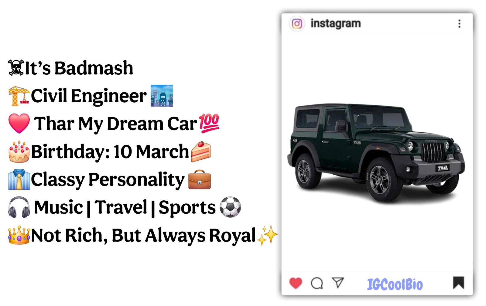 Best Thar Instagram Bio Ideas