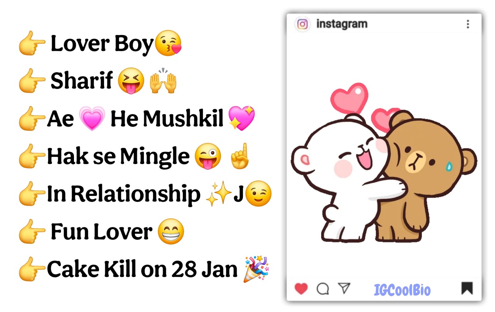 Instagram Love Bio
