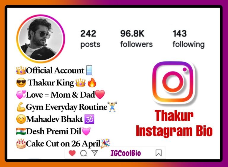 Thakur Bio For Instagram