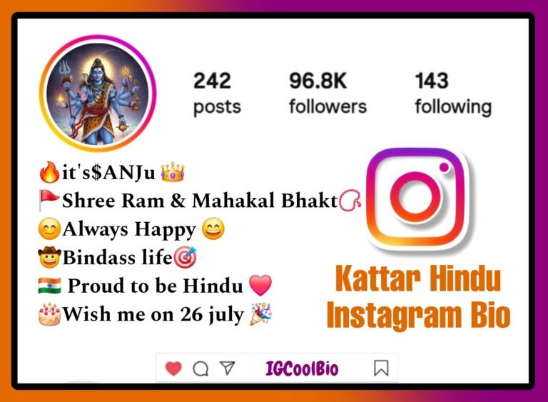 Instagram Bio For Hindu