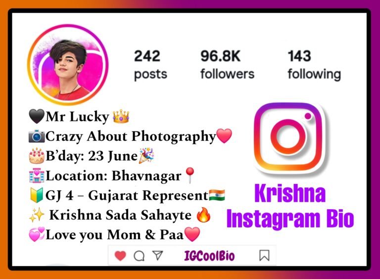 Krishna Bio For Instagram