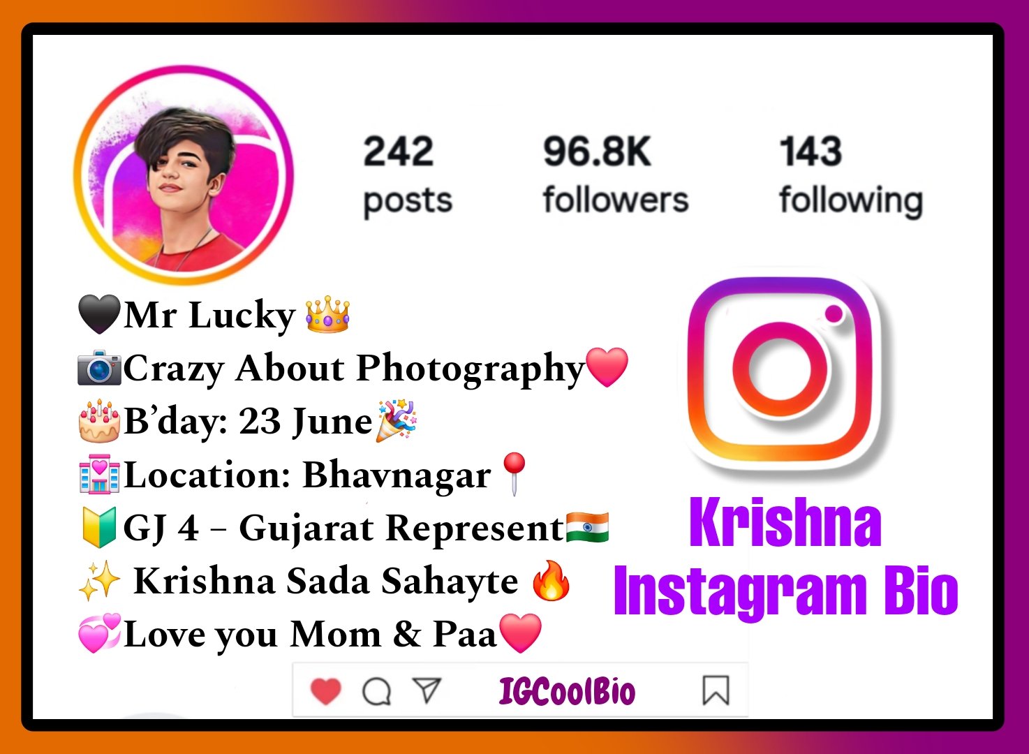 Krishna Bio For Instagram
