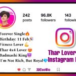 Thar Lover Instagram Bio