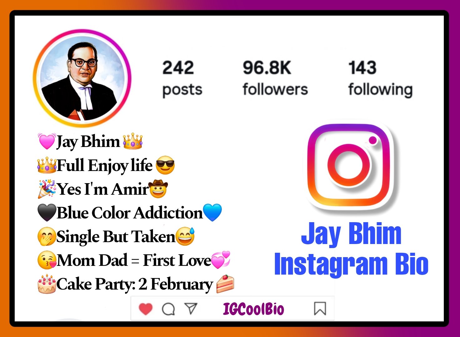 Jay Bhim Bio For Instagram