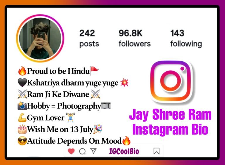 Jai Shree Ram Bio For Instagram