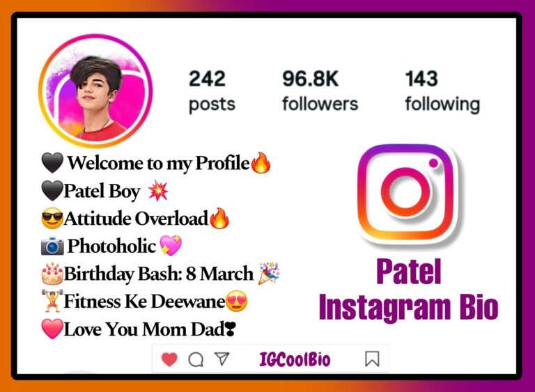 Patel Bio For Instagram