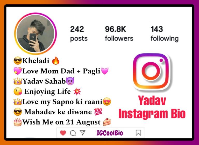 Yadav Bio For Instagram